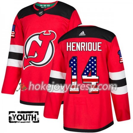 Dětské Hokejový Dres New Jersey Devils Adam Henrique 14 2017-2018 USA Flag Fashion Černá Adidas Authentic